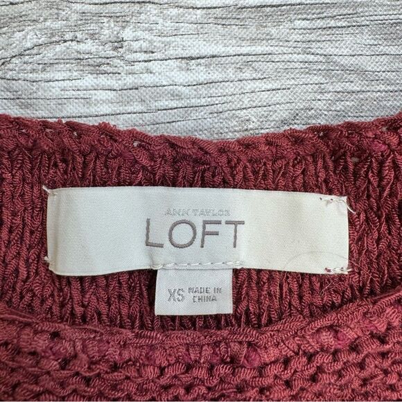 LOFT Women's Tank Top Sweater Blouse XS Extra Small Maroon Burgundy Wine Merlot - Picture 6 of 12
